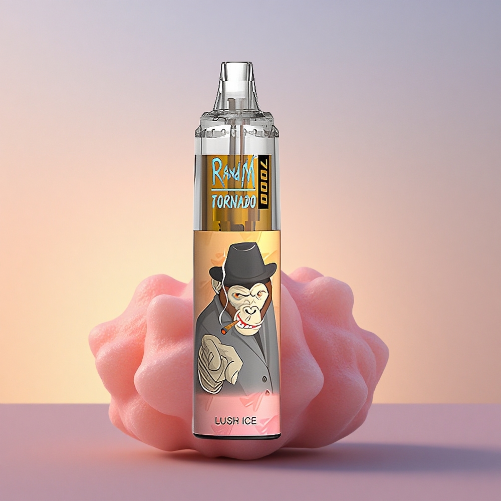 RandM Fumot Tornado 7000 Puffs Lush Ledeni Zavoj z Mrežasto Tuljavo in Nastavljivim Zrakom