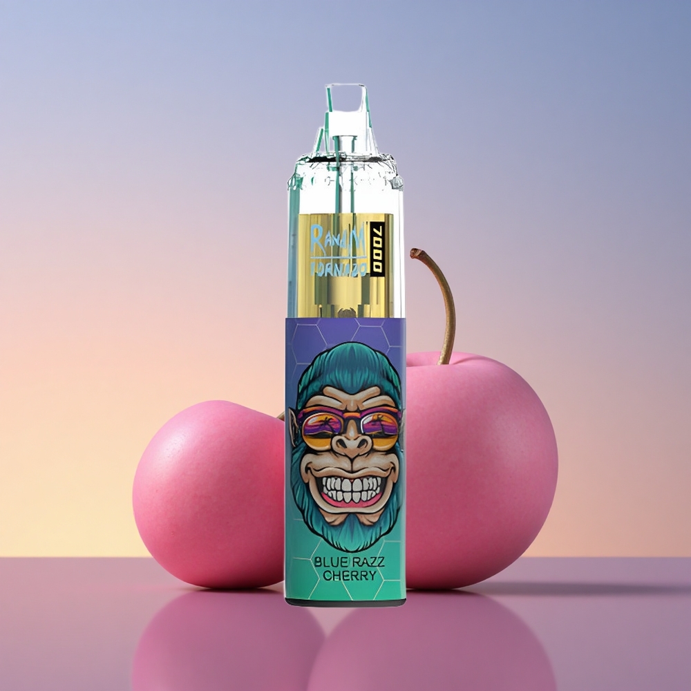 RandM Fumot Tornado 7000 Puffs Modra Malča Češnja 14 ML Mrežasta