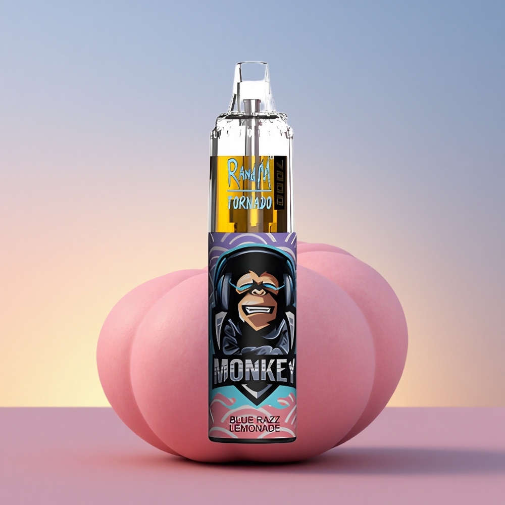 RandM Fumot Tornado 7000 Puffs Modra Malina Limonada z Mešanico in Nastavljivim Zrakom