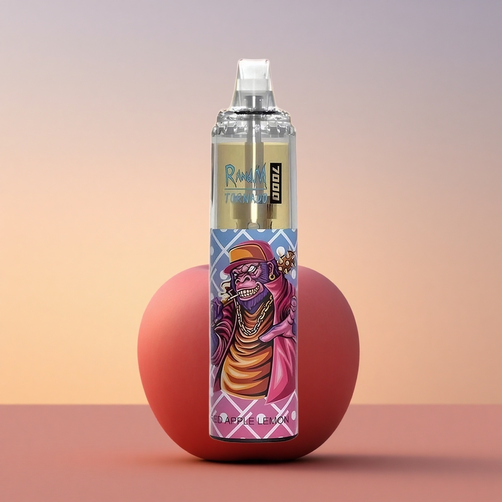 RandM Fumot Tornado 7000 Puffs Rdeče Jabolko Limona 14 ML Mrežasta Tuljava