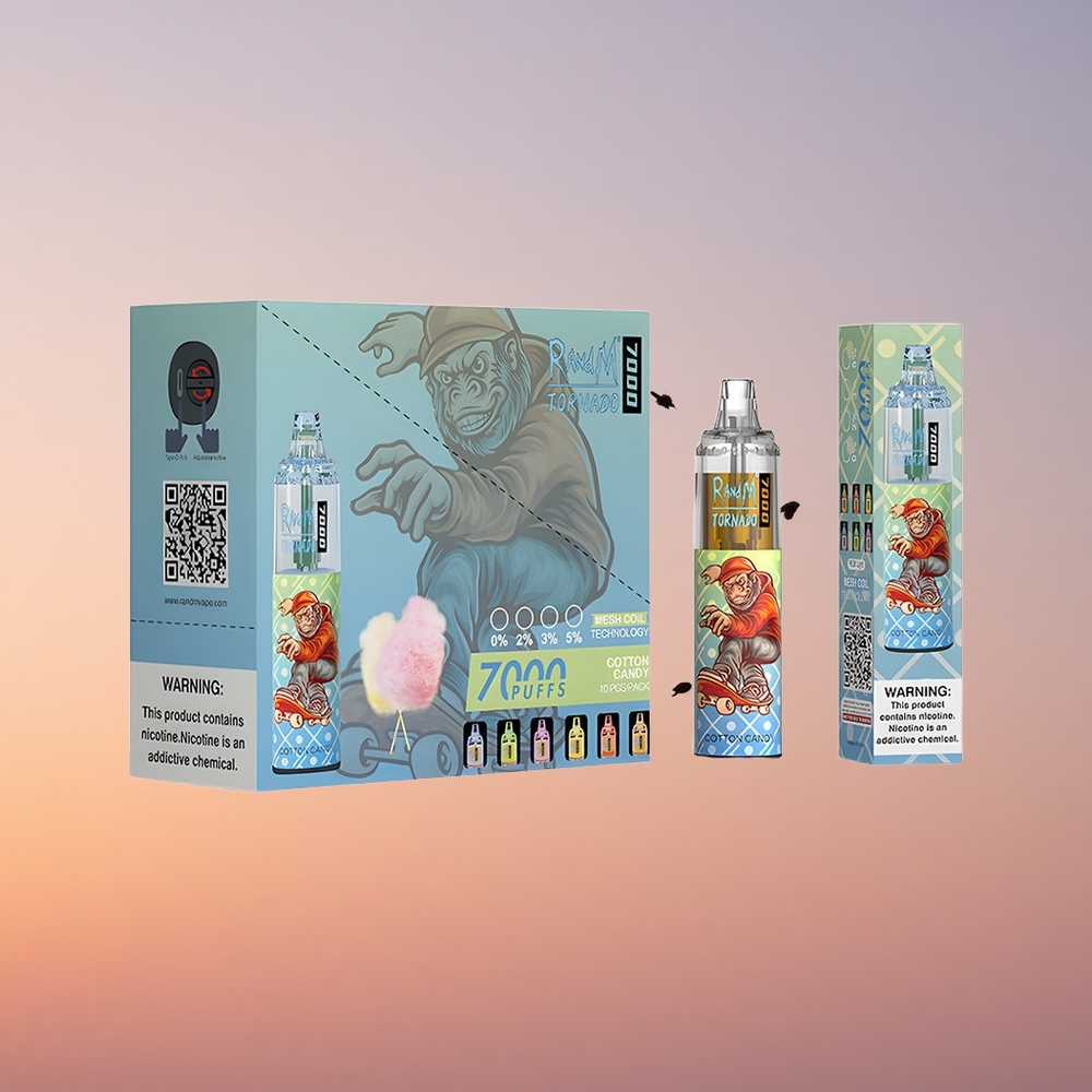 RandM Fumot Tornado 7000 Puffs Sladkorna Vata 14ML Mrežna Tuljava