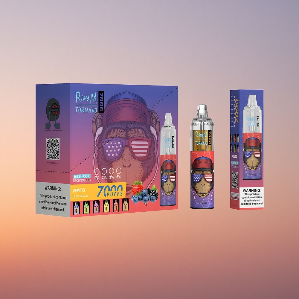 RandM Fumot Tornado 7000 Puffs Vimto Navihni 14 ML Mrežasta Tuljava Zračno Nastavljiv