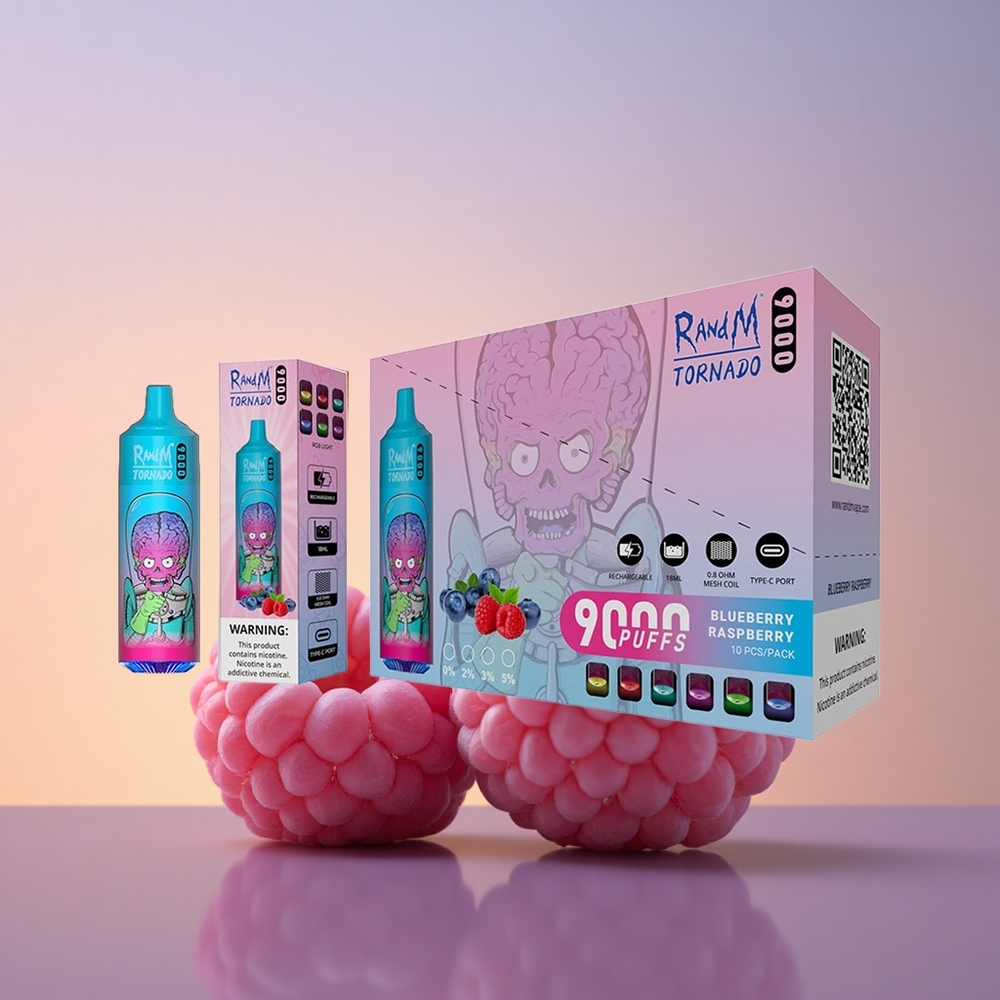 RandM Fumot Tornado 9000 Puffs Borovnica Malina 9000 Pufov 18 mL Mrežna Tuljava