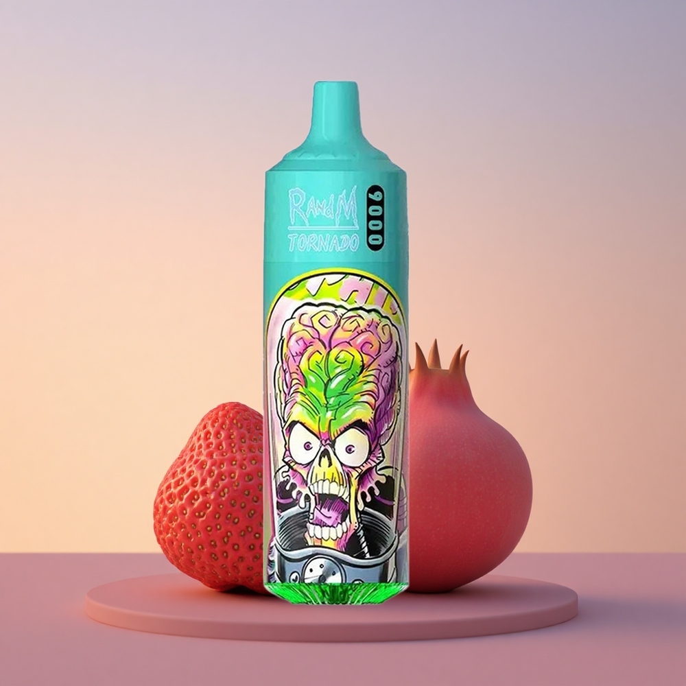 RandM Fumot Tornado 9000 Puffs Jagoda Granatova z Mešanico 18 mL