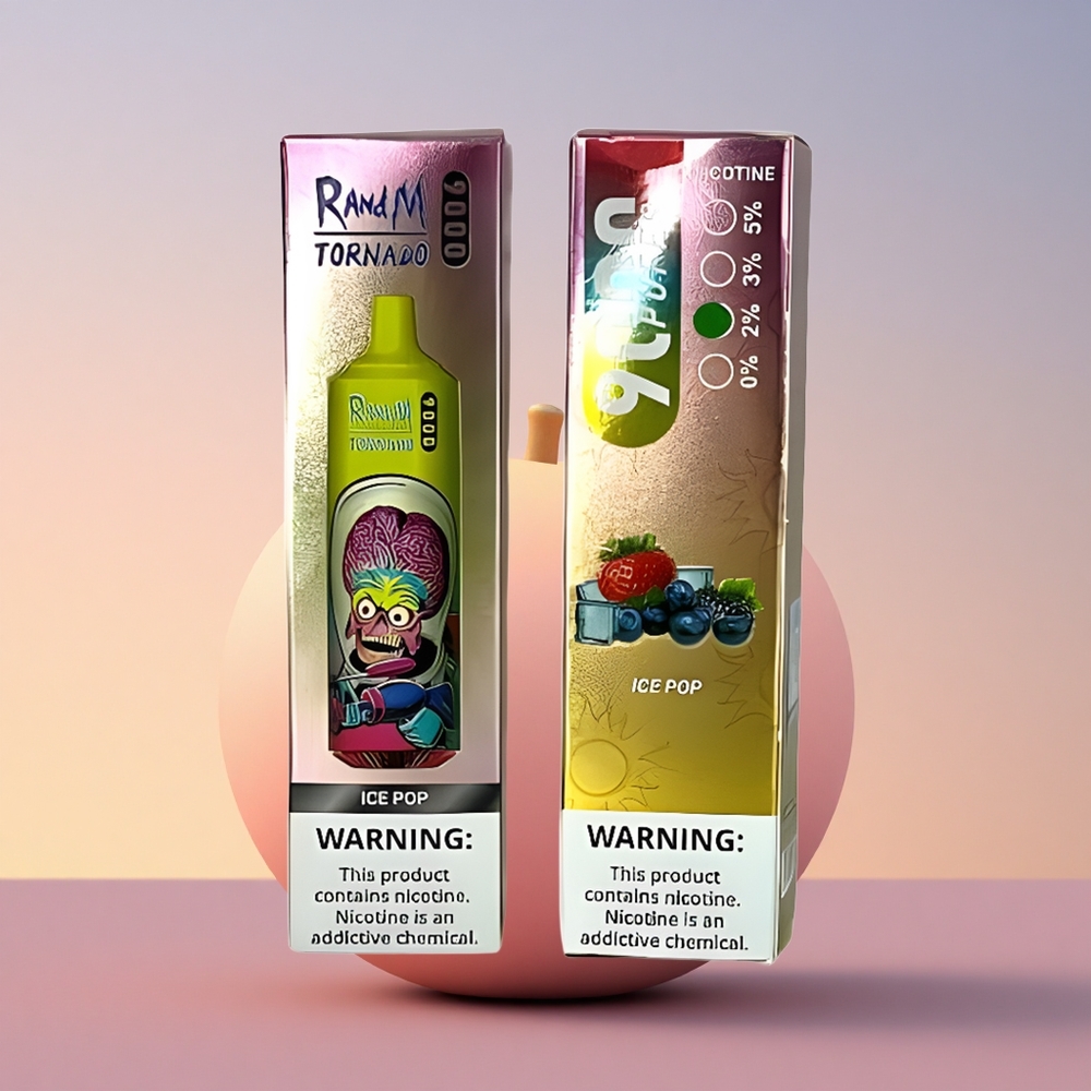RandM Fumot Tornado 9000 Puffs Ledenček z Mrežasto Tuljavo in RGB Zaslonom