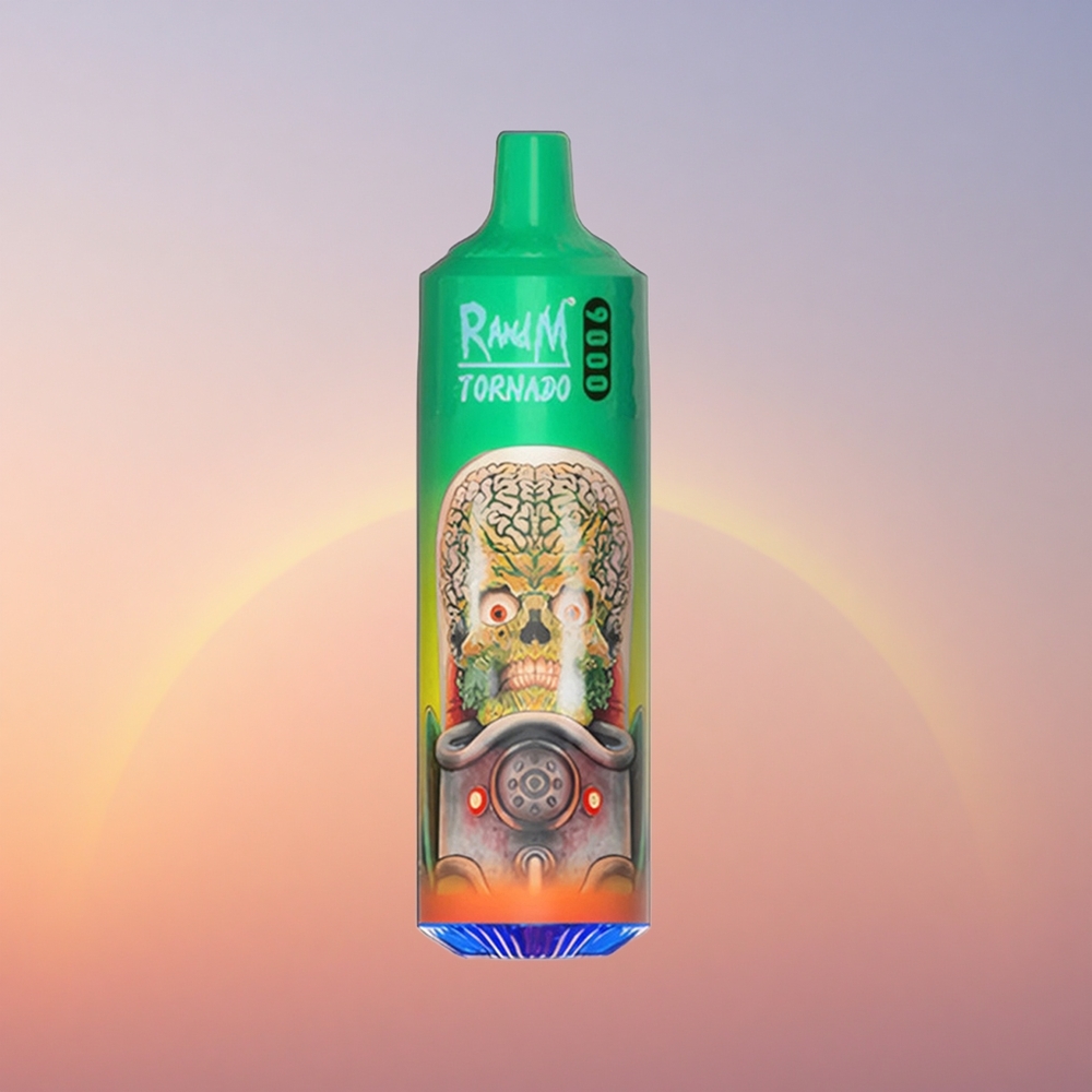 RandM Fumot Tornado 9000 Puffs Mavrični Bonbon z 9000 Pufi, 18 mL E-tekočine in Mrežasto Tuljavo