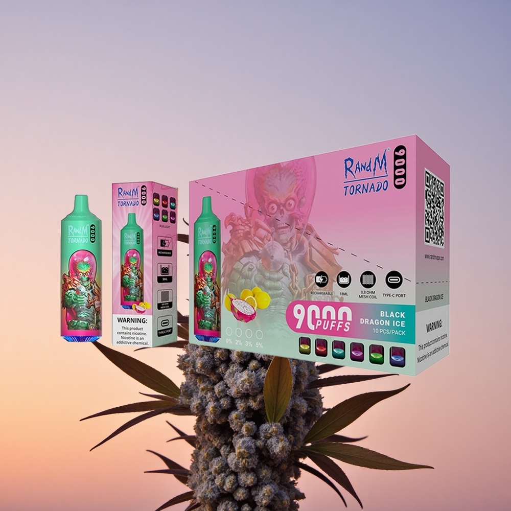 RandM Fumot Tornado 9000 Puffs Modra Malina Kush z 9000 Puffi, 850 mAh in 18 mL