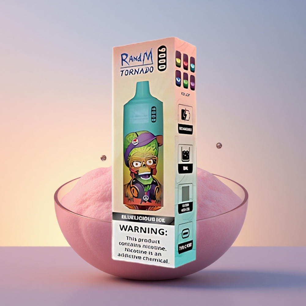 RandM Fumot Tornado 9000 Puffs Modra Slast 9000 Pufov 18 mL Mrežasta Tuljava