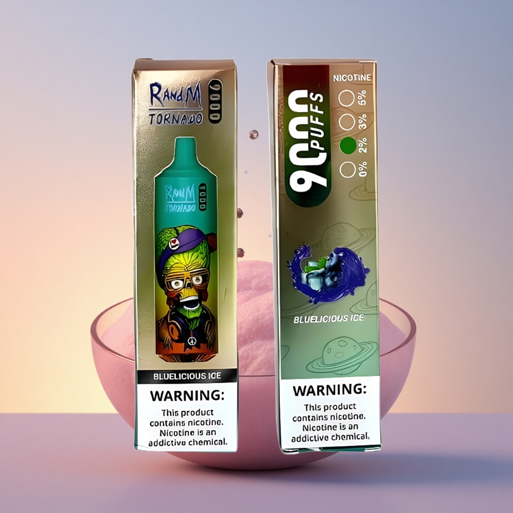 RandM Fumot Tornado 9000 Puffs Modra Slast 9000 Pufov 18 mL Mrežasta Tuljava